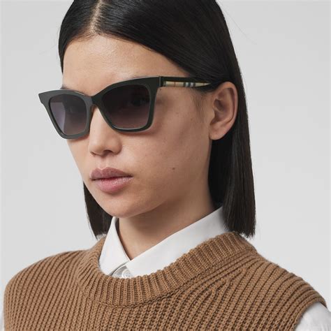 burberry brille damen|Check Square Sunglasses in Black/beige .